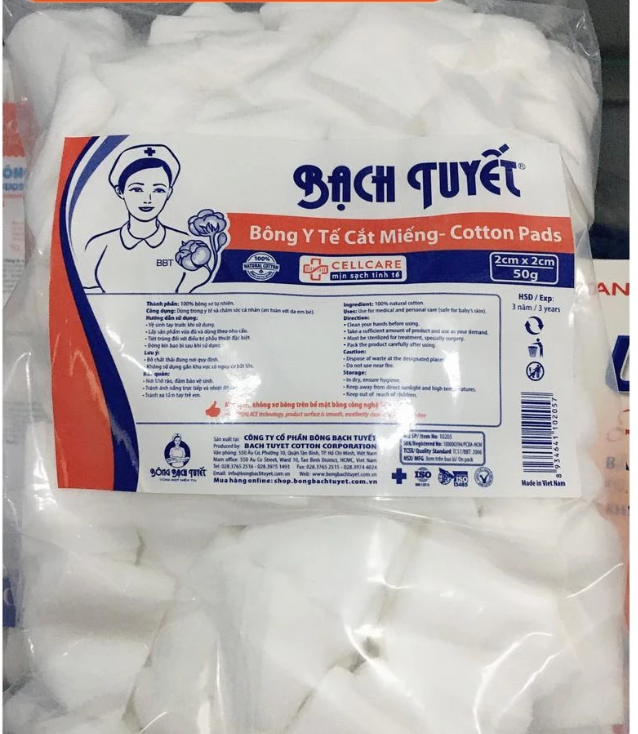 Bông Y Tế Cắt BT (2cm x 2cm)